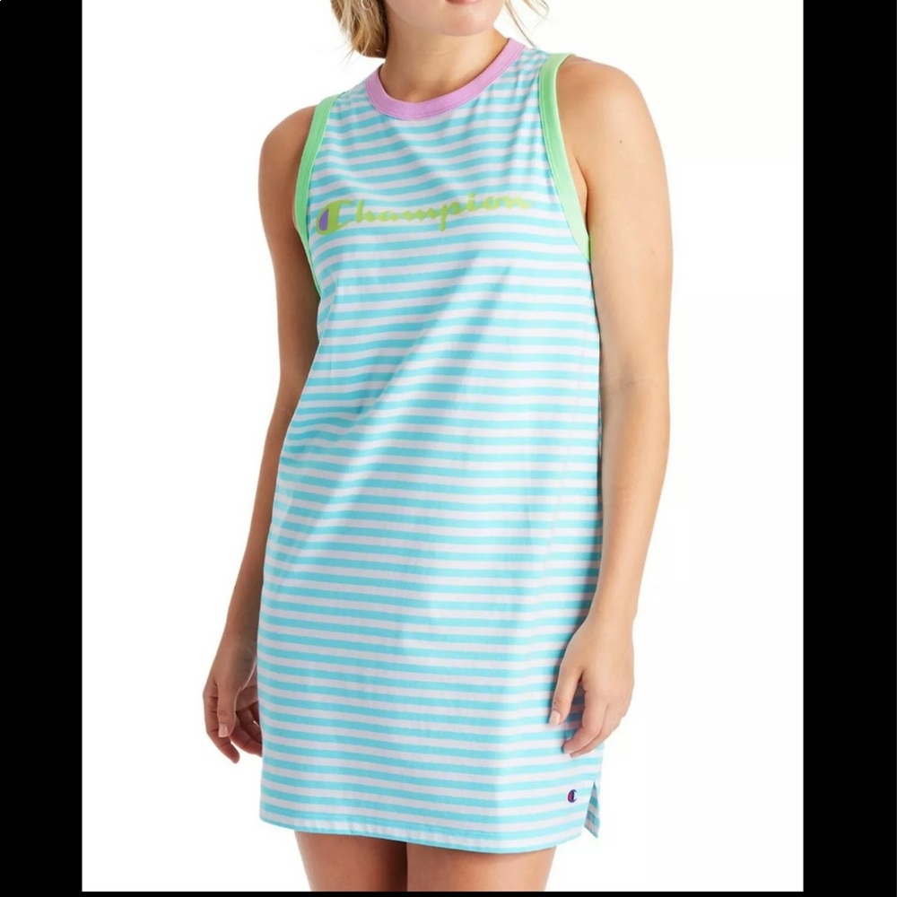Champion sleeveless Campus blue horizon striped tank dress